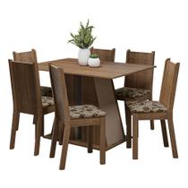 Conjunto Sala De Jantar Mesa Tampo De Madeira 6 Cadeiras Rustic/crema/bege Marrom Conjunto Sala De Jantar Mesa Tampo De Madeira 6 Cadeiras Rustic/crema/bege Marrom