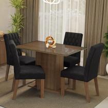 Conjunto Sala de Jantar Mesa Tampo de Vidro 4 Cadeiras Rustic/Oxford Reale Madesa Conjunto Sala de Jantar Mesa Tampo de Vidro 4 Cadeiras Rustic/Oxford Reale Madesa