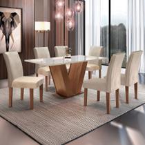 Conjunto Sala de Jantar Mesa Tampo de Vidro 6 Cadeiras Espanha Yescasa Conjunto Sala de Jantar Mesa Tampo de Vidro 6 Cadeiras Espanha Yescasa