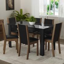 Conjunto Sala de Jantar Mesa Tampo de Vidro 6 Cadeiras Heloísa Madesa