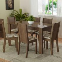 Conjunto Sala de Jantar Mesa Tampo de Vidro 6 Cadeiras Isla Madesa Conjunto Sala de Jantar Mesa Tampo de Vidro 6 Cadeiras Isla Madesa