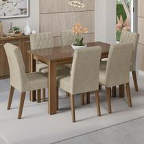 Conjunto Sala de Jantar Mesa Tampo de Vidro 6 Cadeiras Odara Madesa Conjunto Sala de Jantar Mesa Tampo de Vidro 6 Cadeiras Odara Madesa
