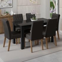 Conjunto Sala De Jantar Mesa Tampo De Vidro 6 Cadeiras Rustic/preto/oxford Odara Madesa Rustic/preto/oxford Conjunto Sala De Jantar Mesa Tampo De Vidro 6 Cadeiras Rustic/preto/oxford Odara Madesa Rustic/preto/oxford