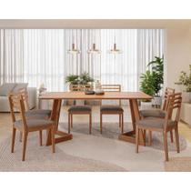 Conjunto Sala De Jantar Mesa Tampo em MDF 1,80 e 6 Cadeiras