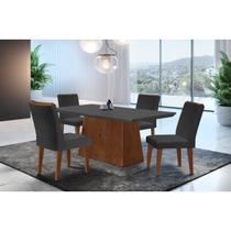 Conjunto Sala de Jantar Mesa Tampo em MDF 4 Cadeiras