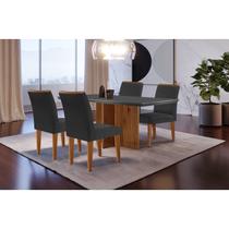 Conjunto Sala de Jantar Mesa Tampo em MDF 4 Cadeiras