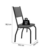 Conjunto Sala De Jantar Mesa Tampo Granito 1,20m Com 4 Cadeiras Diana Artefamol Preto/platina Conjunto Sala De Jantar Mesa Tampo Granito 1,20m Com 4 Cadeiras Diana Artefamol Preto/platina