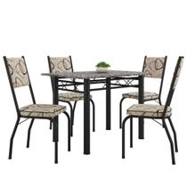 Conjunto Sala de Jantar Mesa Tampo Granito 4 Cadeiras Diana