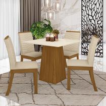 Conjunto Sala de Jantar Mesa Tampo MDF 4 Cadeiras Zoe Espresso Móveis Conjunto Sala de Jantar Mesa Tampo MDF 4 Cadeiras Zoe Espresso Móveis