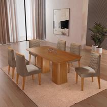 Conjunto Sala de Jantar Mesa Tampo MDF 6 Cadeiras Sakura Marrom/Capuccino/Marromle/Off White Conjunto Sala de Jantar Mesa Tampo MDF 6 Cadeiras Sakura Marrom/Capuccino/Marromle/Off White