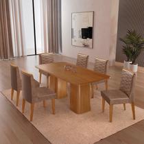Conjunto Sala de Jantar Mesa Tampo MDF 6 Cadeiras Sakura