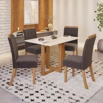 Conjunto Sala de Jantar Mesa Tampo MDF com 4 Cadeiras Marie - Espresso Móveis