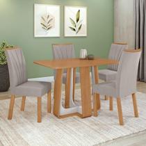 Conjunto Sala De Jantar Mesa Tampo Mdf Com 4 Cadeiras Conjunto Sala De Jantar Mesa Tampo Mdf Com 4 Cadeiras