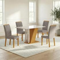 Conjunto Sala de Jantar Mesa Tampo MDF/MDP com 4 Cadeiras Miami Yescasa