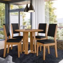 Conjunto Sala de Jantar Mesa Tampo Redondo sem Vidro Isabela 100cm com 4 Cadeiras