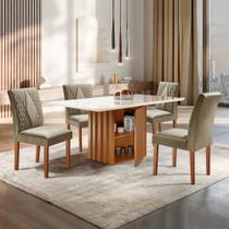 Conjunto Sala de Jantar Mesa Tampo Slim Plus Vidro 120x90cm com 4 Cadeiras Elis Yescasa Conjunto Sala de Jantar Mesa Tampo Slim Plus Vidro 120x90cm com 4 Cadeiras Elis Yescasa