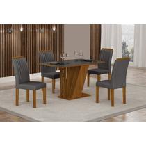 Conjunto Sala de Jantar Mesa Tampo Vidro/MDP com 4 Cadeiras Miami Yescasa