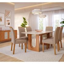 Conjunto Sala de Jantar Mesa Valentina 180cm 6 Cadeira Juliana Cimol Conjunto Sala de Jantar Mesa Valentina 180cm 6 Cadeira Juliana Cimol