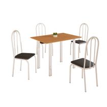 Conjunto Sala de Jantar Mila 4 Cad Ilhabela Branca c/ Preto Conjunto Sala de Jantar Mila 4 Cad Ilhabela Branca c/ Preto