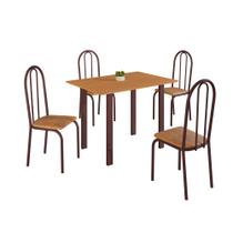 Conjunto Sala de Jantar Mila 4 Cad Ilhabela Marrom c/ Jambo