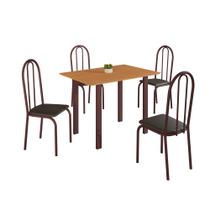 Conjunto Sala de Jantar Mila 4 Cad Ilhabela Marrom c/ Preto Conjunto Sala de Jantar Mila 4 Cad Ilhabela Marrom c/ Preto