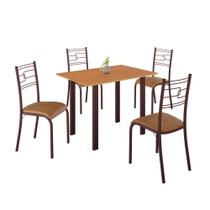 Conjunto Sala de Jantar Mila 4 Cadeiras Ella Marrom c/ Jambo Conjunto Sala de Jantar Mila 4 Cadeiras Ella Marrom c/ Jambo