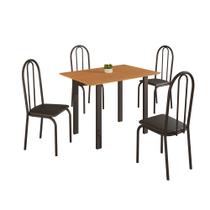 Conjunto Sala de Jantar Mila 4 Cadeiras Ilhabela Preto Fosco Conjunto Sala de Jantar Mila 4 Cadeiras Ilhabela Preto Fosco