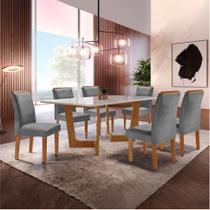 Conjunto Sala de Jantar Nápoles Tampo Vidro/mdf com 6 Cadeiras Luísa Smart Plus Conjunto Sala de Jantar Nápoles Tampo Vidro/mdf com 6 Cadeiras Luísa Smart Plus