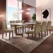 Conjunto Sala de Jantar Nápoles Tampo Vidro/mdf com 8 Cadeiras Genova Smart Plus Conjunto Sala de Jantar Nápoles Tampo Vidro/mdf com 8 Cadeiras Genova Smart Plus