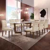 Conjunto Sala de Jantar Nápoles Tampo Vidro/mdf com 8 Cadeiras Genova Smart Plus Conjunto Sala de Jantar Nápoles Tampo Vidro/mdf com 8 Cadeiras Genova Smart Plus
