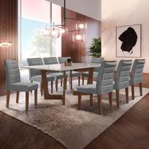 Conjunto Sala de Jantar Nápoles Tampo Vidro/mdf com 8 Cadeiras Genova Smart Plus Conjunto Sala de Jantar Nápoles Tampo Vidro/mdf com 8 Cadeiras Genova Smart Plus