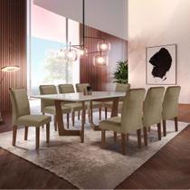 Conjunto Sala de Jantar Nápoles Tampo Vidro/mdf com 8 Cadeiras Luísa Smart Plus