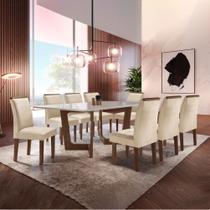 Conjunto Sala de Jantar Nápoles Tampo Vidro/mdf com 8 Cadeiras Luísa Smart Plus