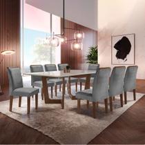 Conjunto Sala de Jantar Nápoles Tampo Vidro/mdf com 8 Cadeiras Luísa Smart Plus