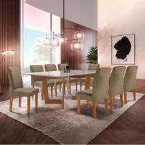 Conjunto Sala de Jantar Nápoles Tampo Vidro/mdf com 8 Cadeiras Luísa Smart Plus