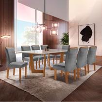 Conjunto Sala de Jantar Nápoles Tampo Vidro/mdf com 8 Cadeiras Luísa Smart Plus