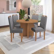 Conjunto Sala De Jantar Nira Kappesberg 4 Cadeiras Veludo Titanio