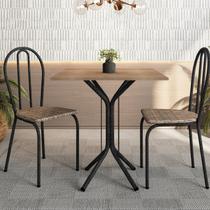 Conjunto Sala de Jantar para Cozinha Mesa Tampo BP Quadrada e 2 Cadeiras Juliete Conjunto Sala de Jantar para Cozinha Mesa Tampo BP Quadrada e 2 Cadeiras Juliete