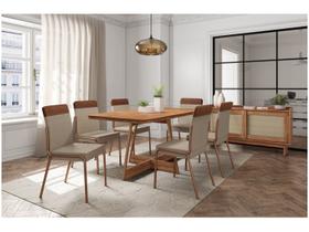 Conjunto Sala de Jantar Paris 6 Cadeiras Carraro Rose Conjunto Sala de Jantar Paris 6 Cadeiras Carraro Rose