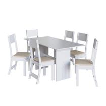 Conjunto Sala de Jantar Retangular Mesa 150cm Karla com 06 Cadeiras Indekes