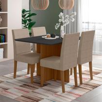Conjunto Sala de Jantar Retangular Mesa Helo 120cm e 04 Cadeiras Josi Poliman Móveis