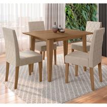 Conjunto Sala de Jantar Retangular Mesa Kate 120cm e 04 Cadeiras Jade Poliman Móveis Conjunto Sala de Jantar Retangular Mesa Kate 120cm e 04 Cadeiras Jade Poliman Móveis