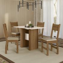Conjunto Sala de Jantar Retangular Mesa Milano 108cm com 4 Cadeiras