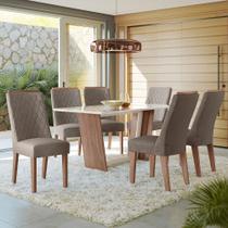 Conjunto sala de jantar romenia 1,56 com 6 cadeiras amen 01a