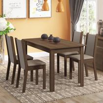 Conjunto Sala de Jantar Rosa Madesa Mesa com 4 Cadeiras