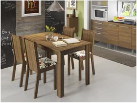 Conjunto Sala de Jantar Rosie Madesa Mesa Tampo de Madeira com 4 Cadeiras Conjunto Sala de Jantar Rosie Madesa Mesa Tampo de Madeira com 4 Cadeiras