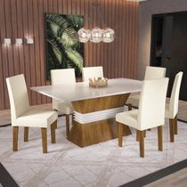 Conjunto Sala de Jantar Salton 1 Mesa 160cm com 6 Cadeiras Vênus Viero Móveis