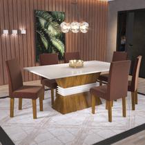 Conjunto Sala de Jantar Salton 1 Mesa 160cm com 6 Cadeiras Vênus Viero Móveis