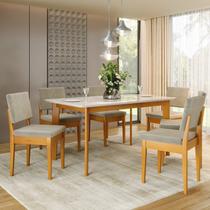 Conjunto Sala de Jantar Siera 6 Lugares Retangular Madeira Maciça Miami Conjunto Sala de Jantar Siera 6 Lugares Retangular Madeira Maciça Miami