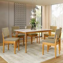 Conjunto Sala de Jantar Siera 6 Lugares Retangular Madeira Maciça Miami Conjunto Sala de Jantar Siera 6 Lugares Retangular Madeira Maciça Miami
